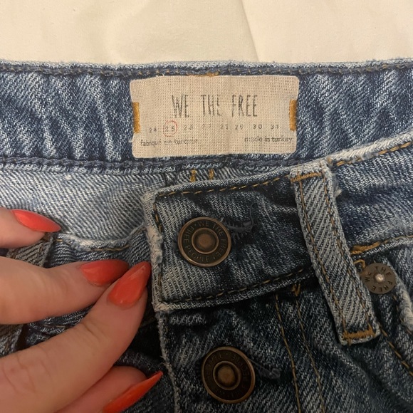 Free people denim a line distressed mini skirt - Picture 6 of 8